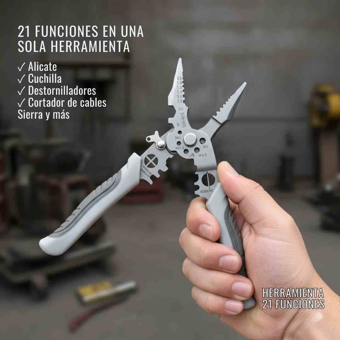 Alicate Multifuncional 21 en 1 – Todo lo que necesitas en una sola herramienta + Obsequios