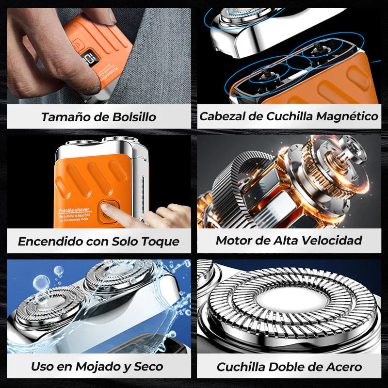 MAXPRO-Afeitadora Eléctrica de Bolsillo para Hombre