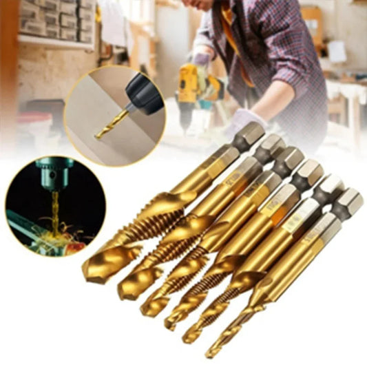 Kit De 6 Brocas PREMIUM Giratorias HSS Recubiertas de Titanio