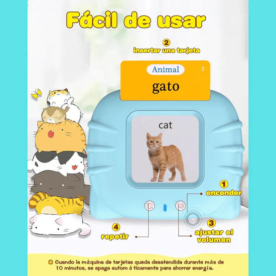 VerbaLingo 3 modos - 114 Tarjetas Educativas en Español e Inglés + 100 Tarjetas GRATIS