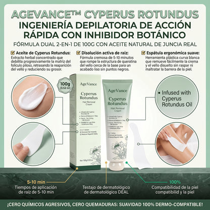 Cyperus Rotundus AgeVance™ Crema Depilatoria e Inhibidora del Vello