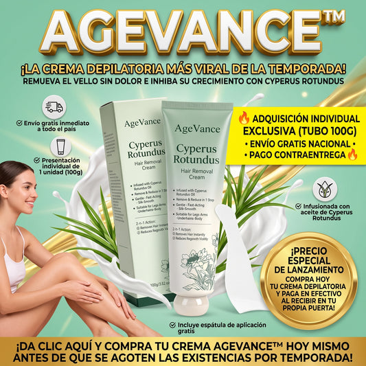Cyperus Rotundus AgeVance™ Crema Depilatoria e Inhibidora del Vello