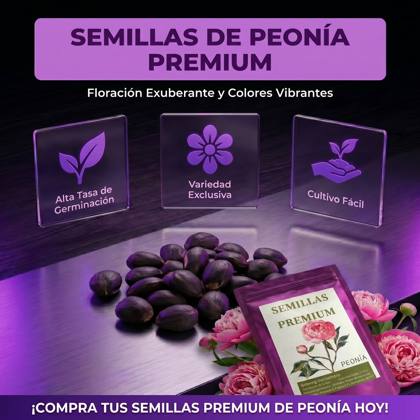 Semillas PREMIUM de Peonias ( 20 gramos )