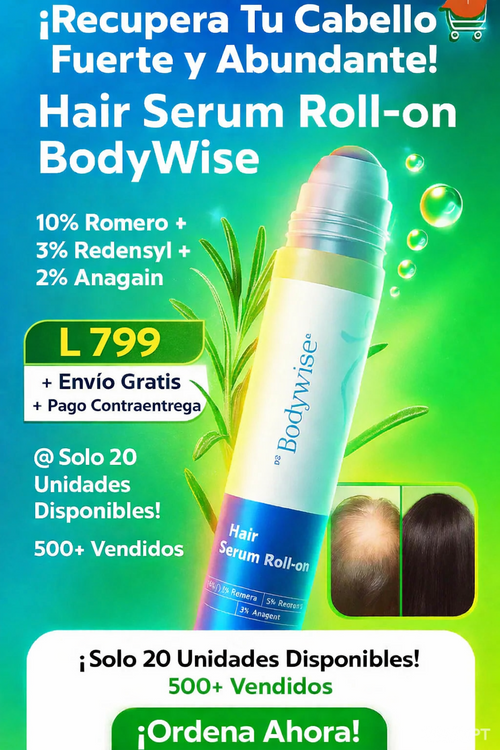 BodyWise Hair Growth Roll-On: Recupera Tu Cabello Fuerte y Abundante