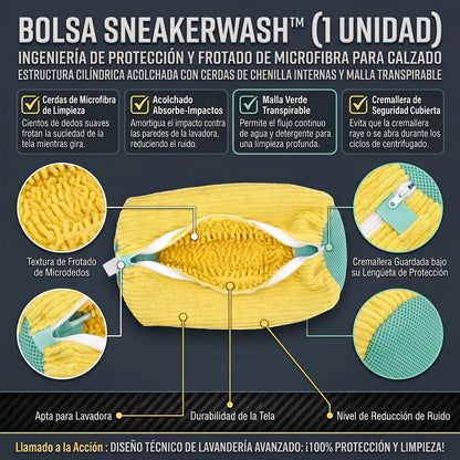 SNEAKERWASH™ Bolsa Cilíndrica para Lavar Zapatos en Lavadora