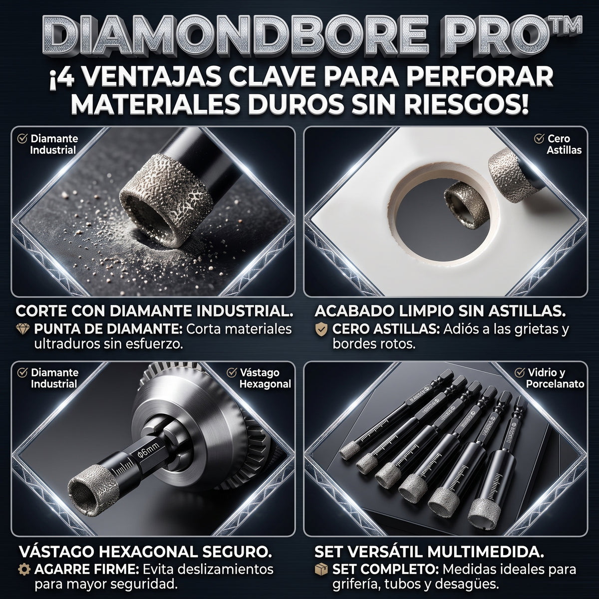 DiamondBore™ Brocas de Diamante para todo tipo de material
