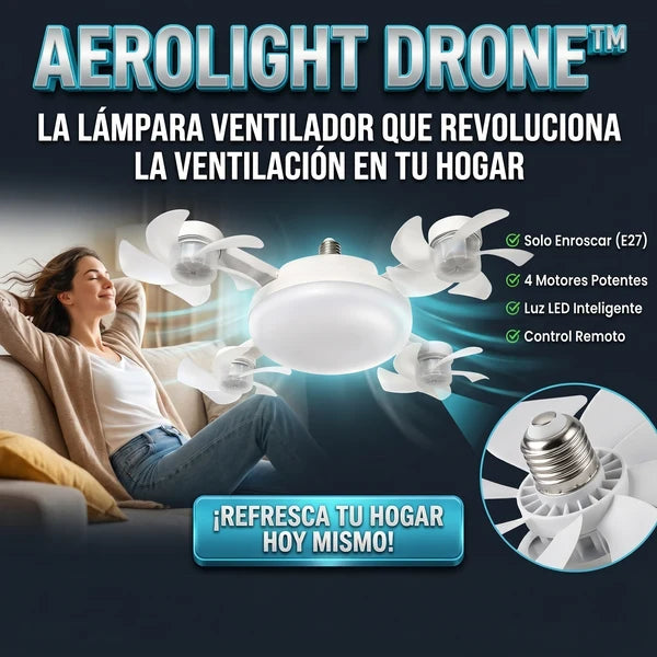 AEROLIGHT DRONE™ Lámpara LED con Ventilador Múltiple Estilo Dron