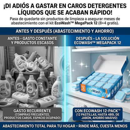 ECOWASH™ Pack 8+4 Pastillas de Jabón Concentrado Multiuso