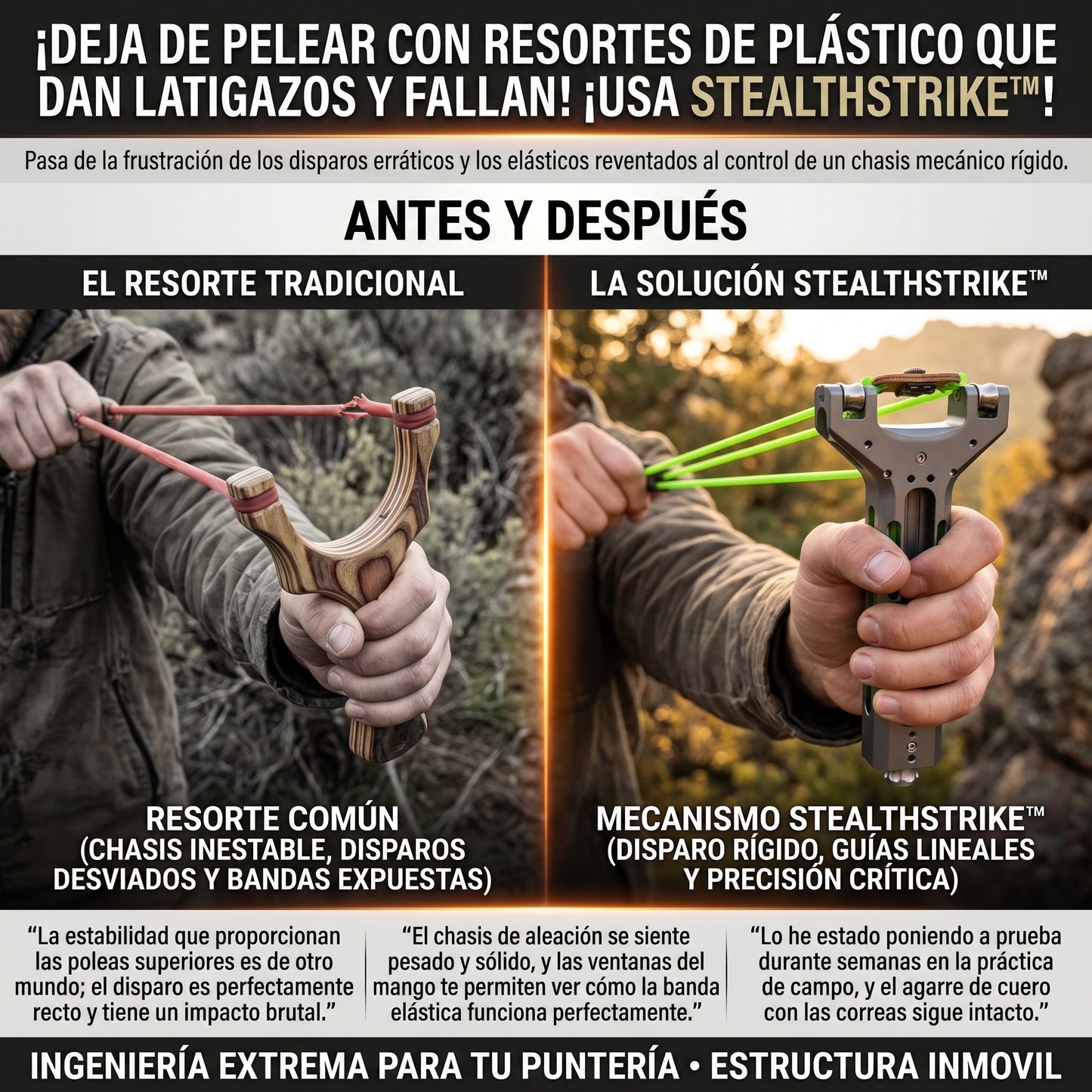 StealthStrike™ Resortera Mecánica de Alta Precisión