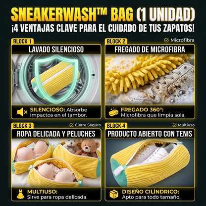 SNEAKERWASH™ Bolsa Cilíndrica para Lavar Zapatos en Lavadora