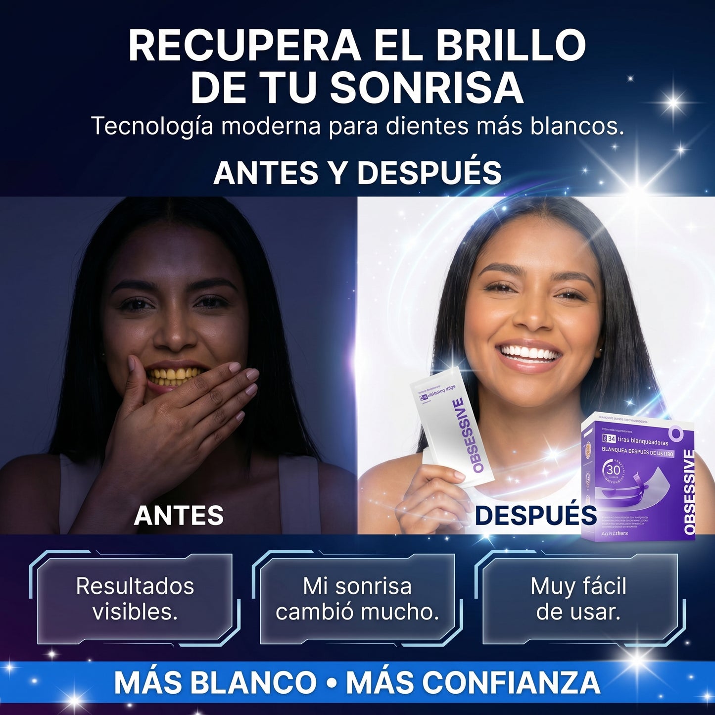 OBSESSIVE™  30 Tiras Blanqueadoras +5 de regalo