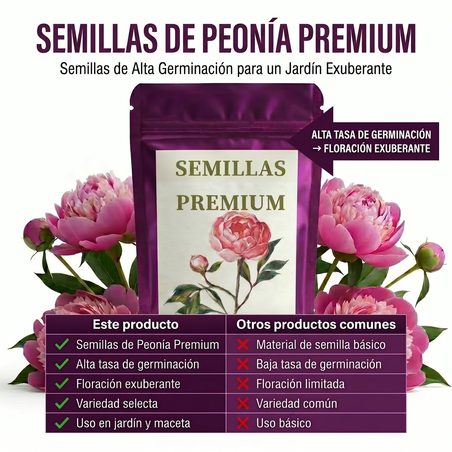 Semillas PREMIUM de Peonias ( 20 gramos )