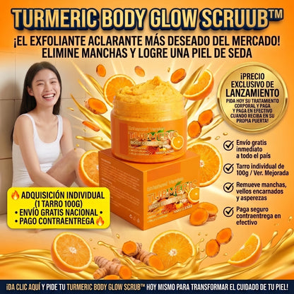 Turmeric Body Glow Scrub™ Exfoliante Corporal Aclarante con Cúrcuma