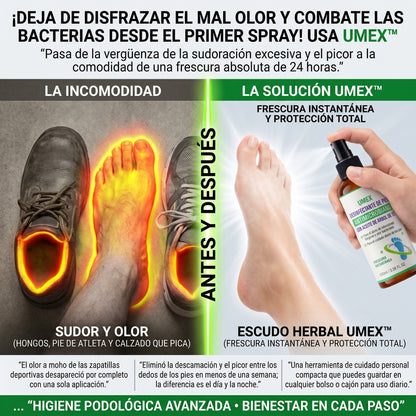 Umex™ Spray sanitizante e hipoalergénico para pies y calzado