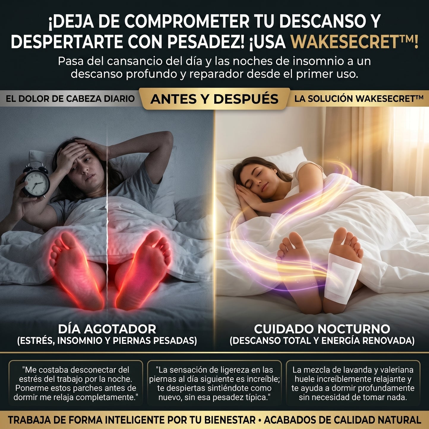 WakeSecret™ Parches Desintoxicantes y Relajantes Nocturnos