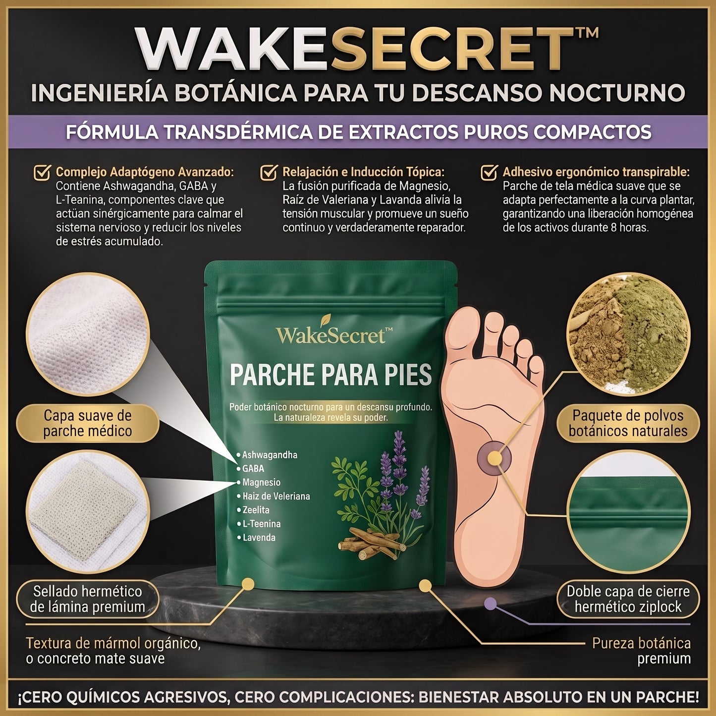 WakeSecret™ Parches Desintoxicantes y Relajantes Nocturnos