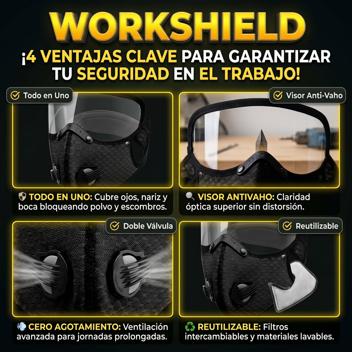 WorkShield™ Careta de Equipamiento profesional de alta gama