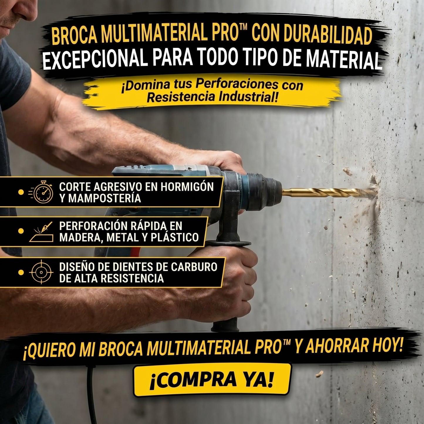 Broca Multilateral Pro™  kit de 5 brocas De Alta Durabilidad Para Todo Tipo De Material