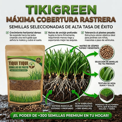 Semillas TikiGreen PREMIUM De Pasto Tipo Tiki Tiki